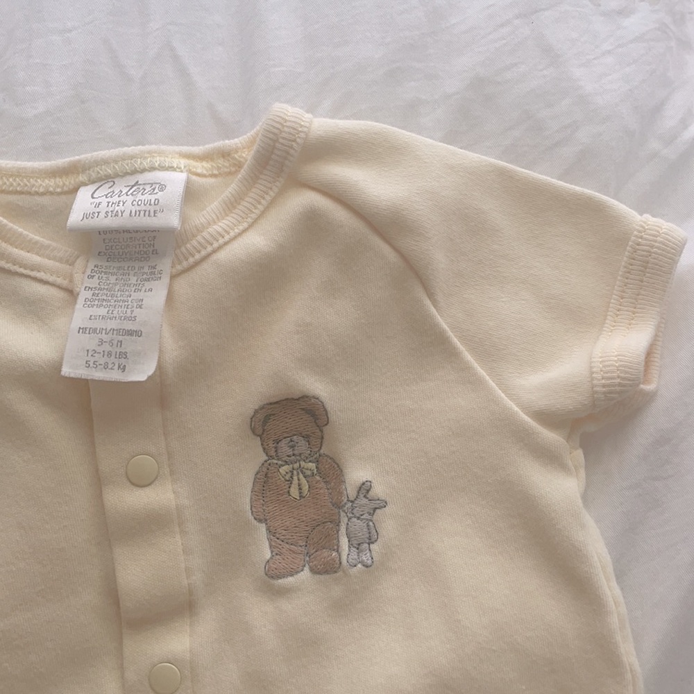 Vintage Carter’s baby short sleeve yellow onesie